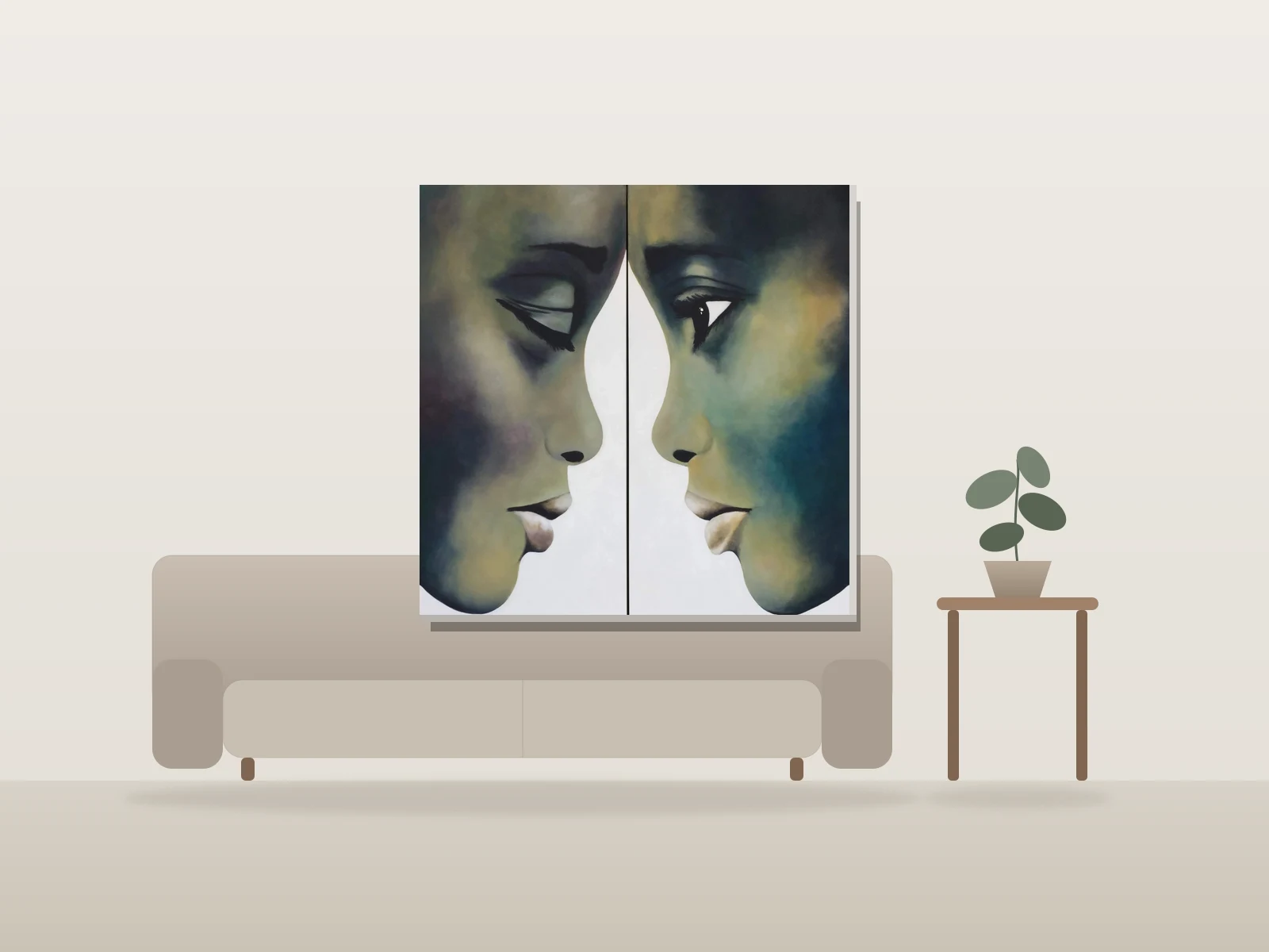 Inspire et Expire by Arseneau shown to scale in a room