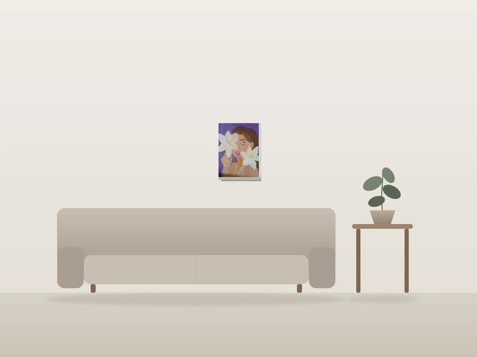 Sans nom by theartwizart shown to scale in a room