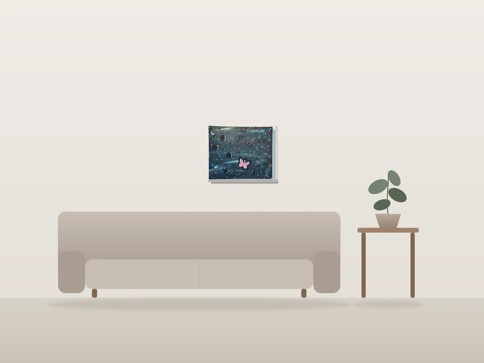 Évasion by Christine Lantin shown to scale in a room