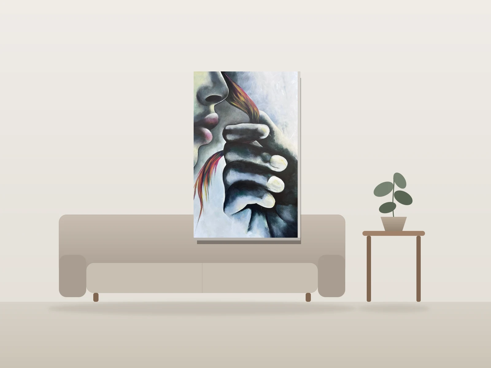 Juste un peu by Arseneau shown to scale in a room
