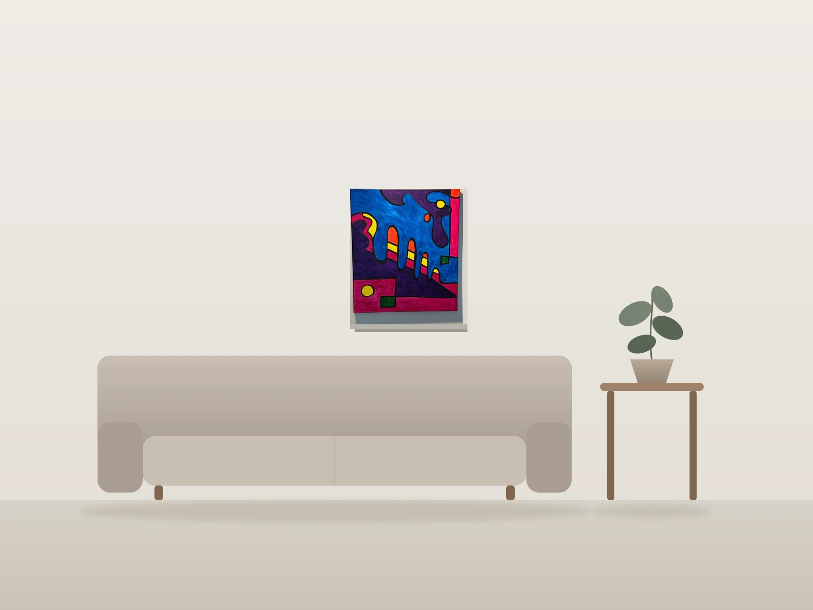 Tourbillon d’émotions by Christine Lantin shown to scale in a room