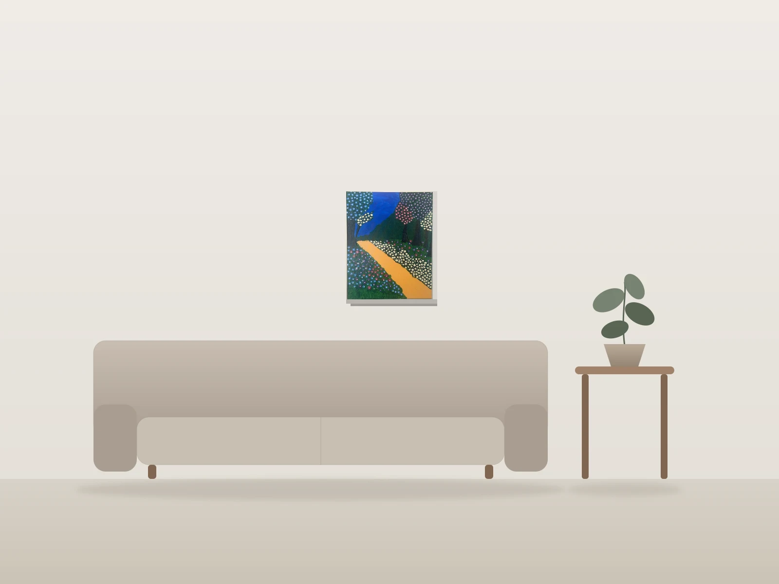 Beauté fleuris by Christine Lantin shown to scale in a room