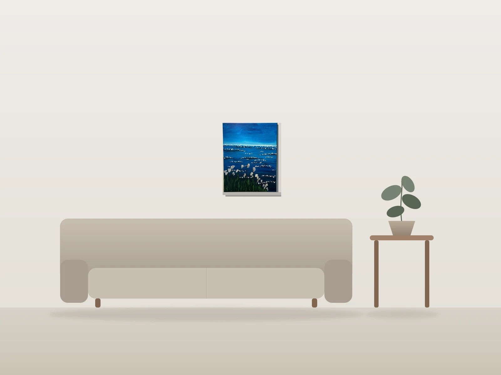 Brise d’été by Christine Lantin shown to scale in a room