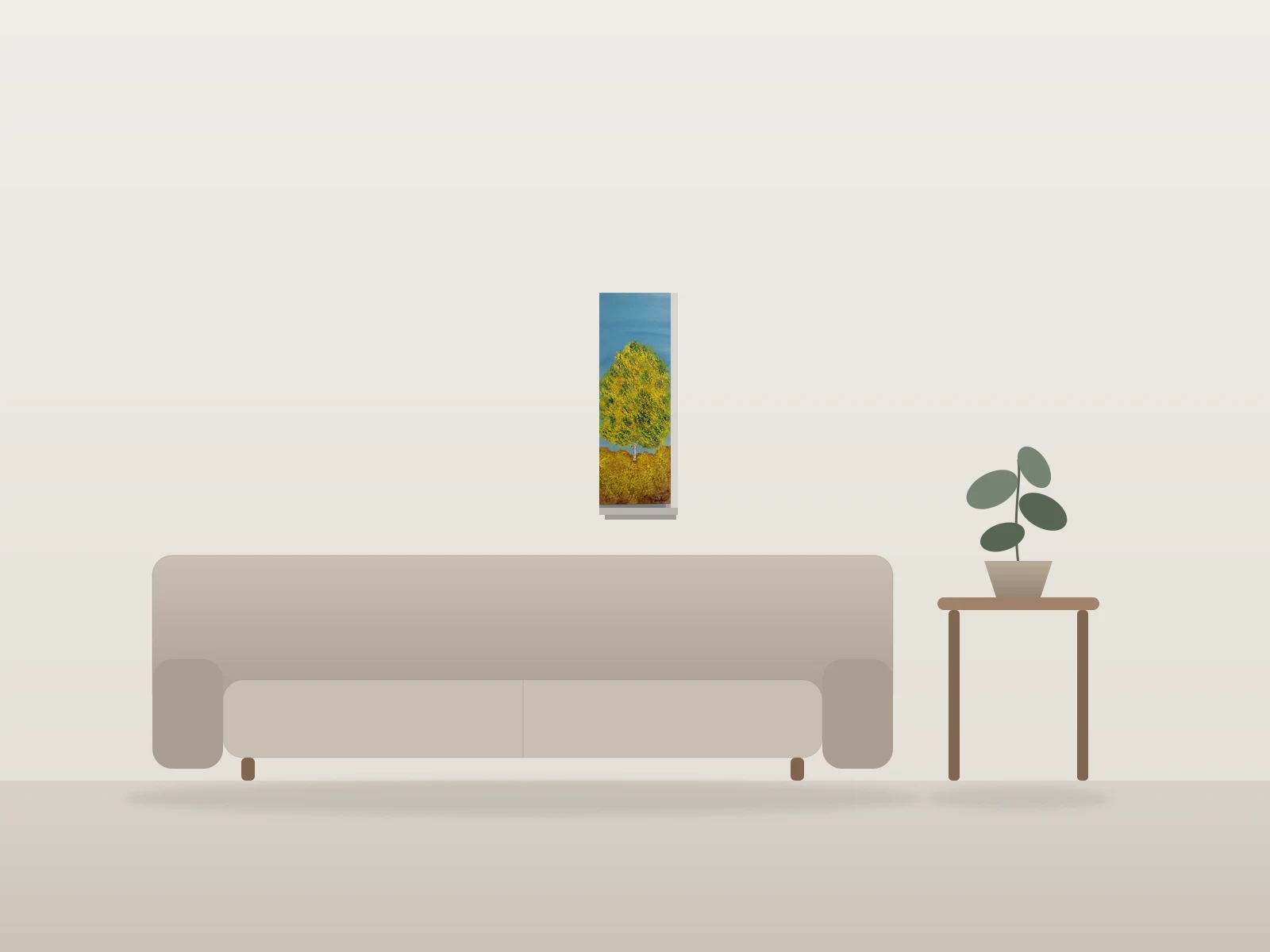 Essai d’automne by D Leclerc shown to scale in a room