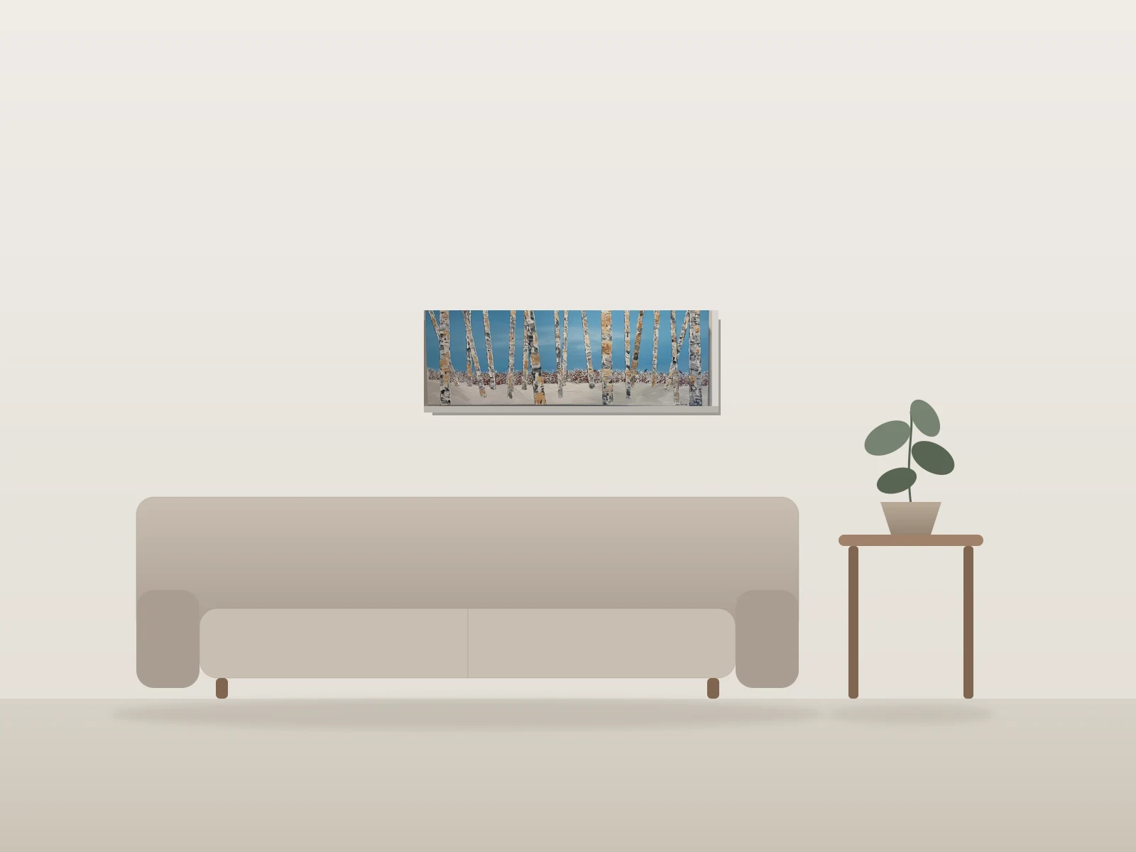 La rencontre impromptue by D Leclerc shown to scale in a room