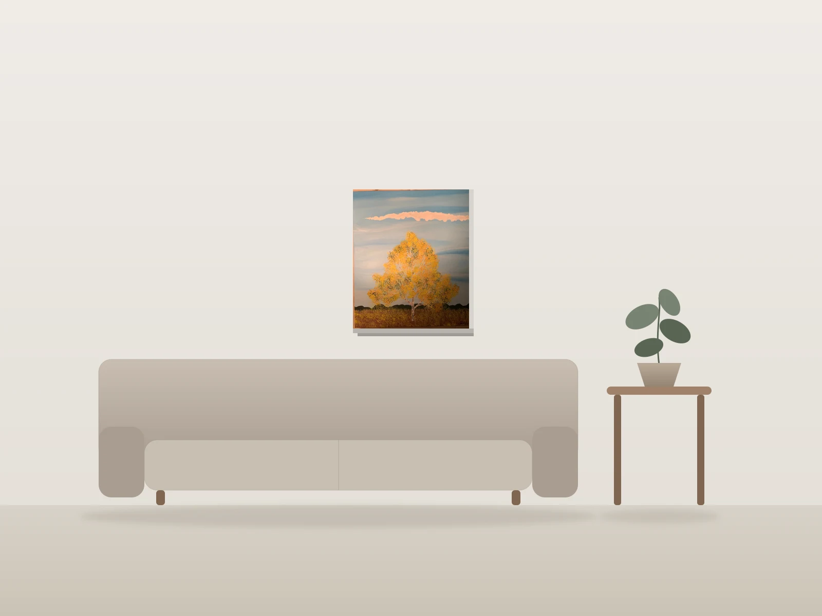 Passage du solstice à l’équinoxe by D Leclerc shown to scale in a room
