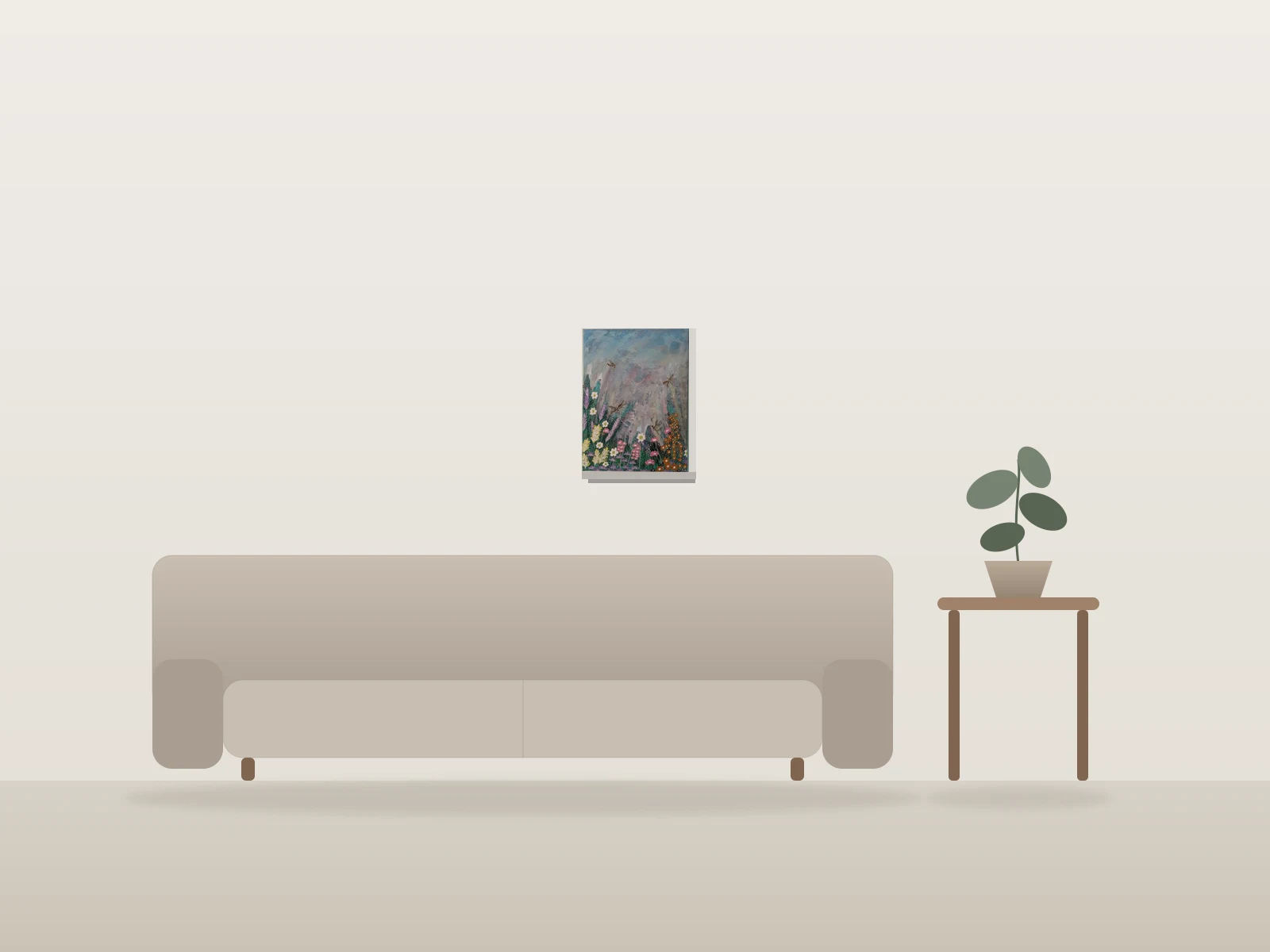 Doux Printemps by Sophie shown to scale in a room