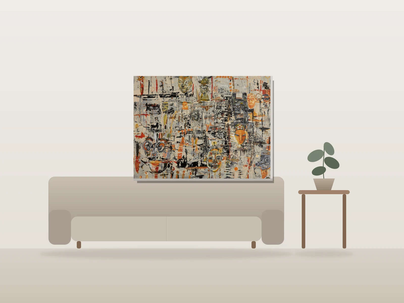 L’Usine Orange by Claudia Dorey shown to scale in a room