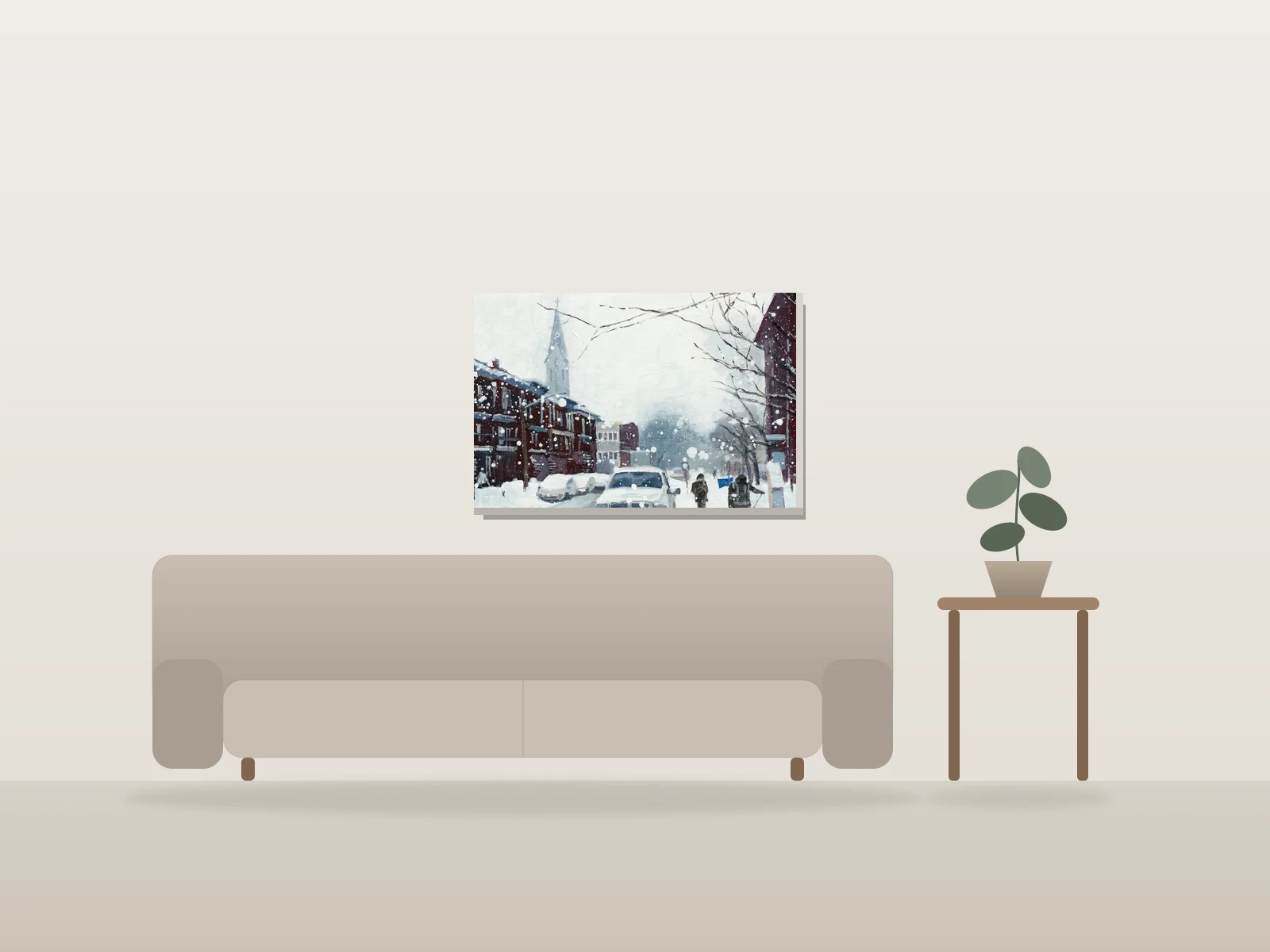 Limoilou by André St-Georges shown to scale in a room