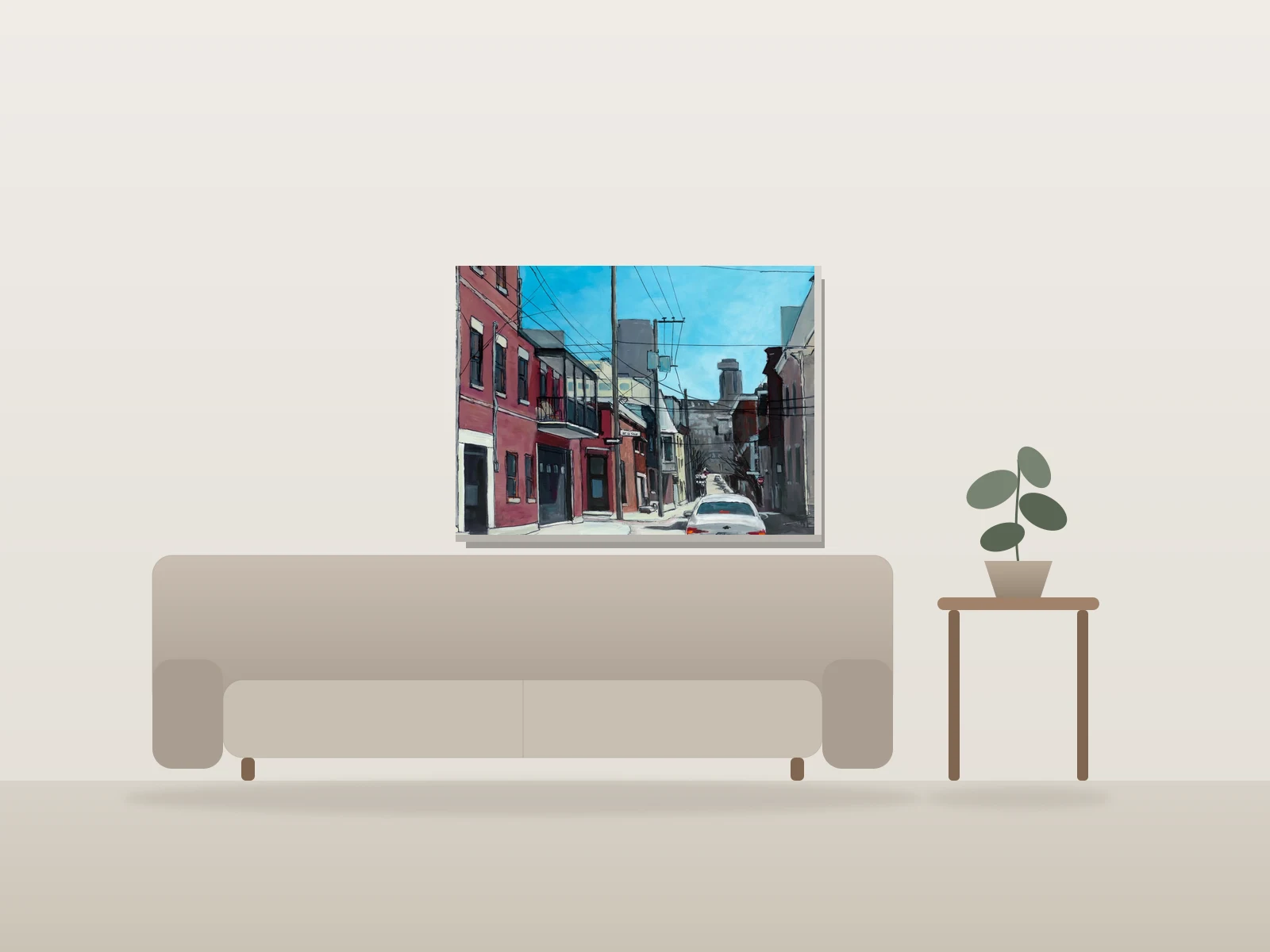 Saint-Roch by André St-Georges shown to scale in a room