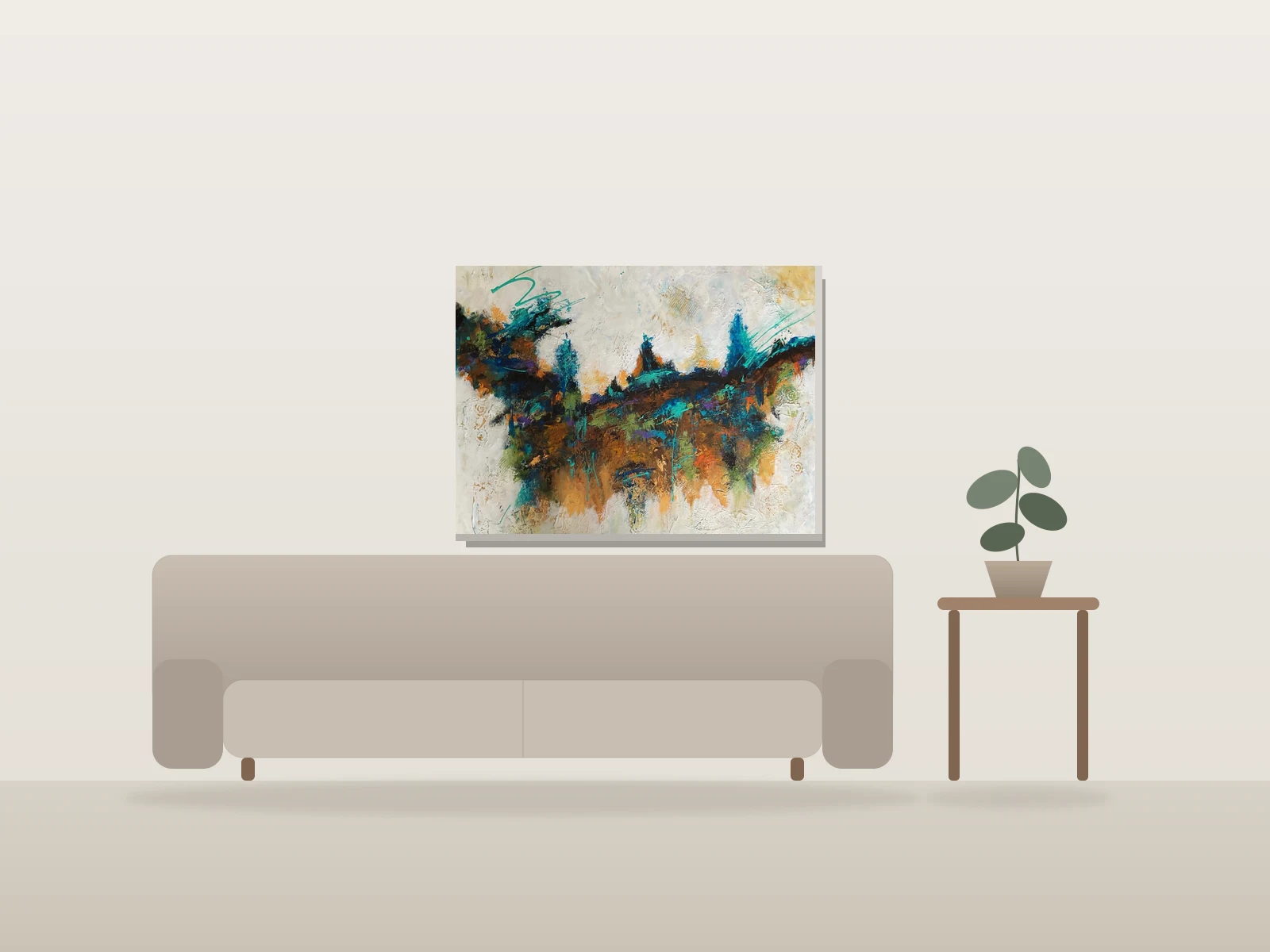 TERRE D’UN PEUPLE by GauLe shown to scale in a room