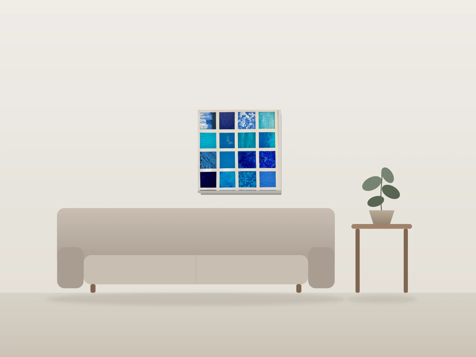 Les eaux calmes by Studio OMA shown to scale in a room