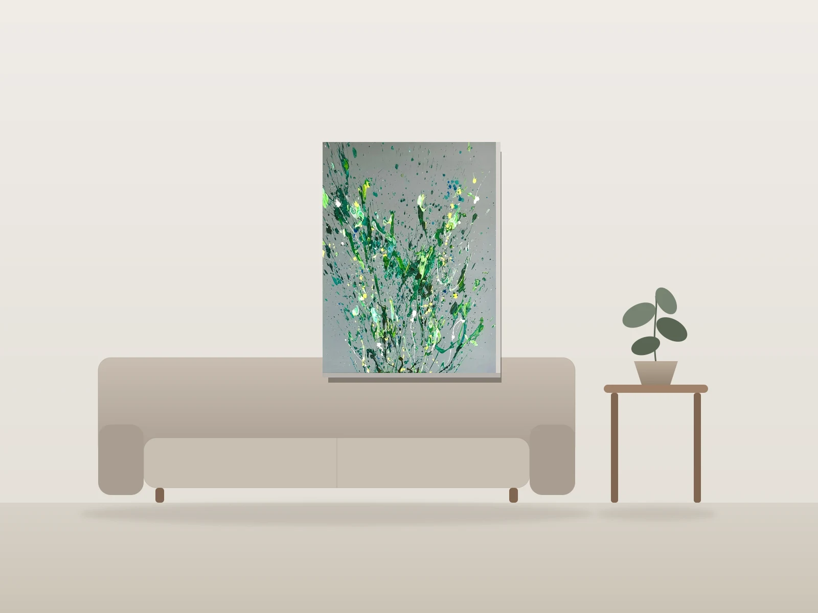 Ombres florales by Studio OMA shown to scale in a room