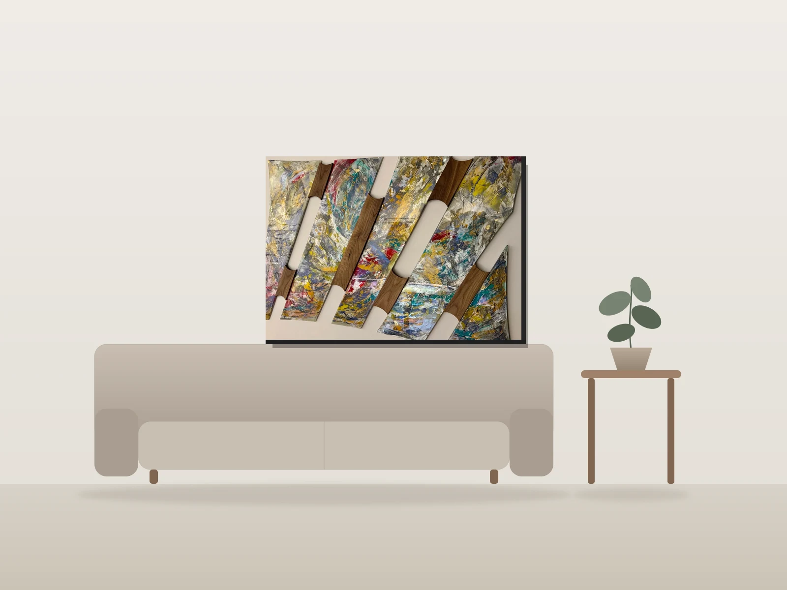 Changer son univers by Ren shown to scale in a room
