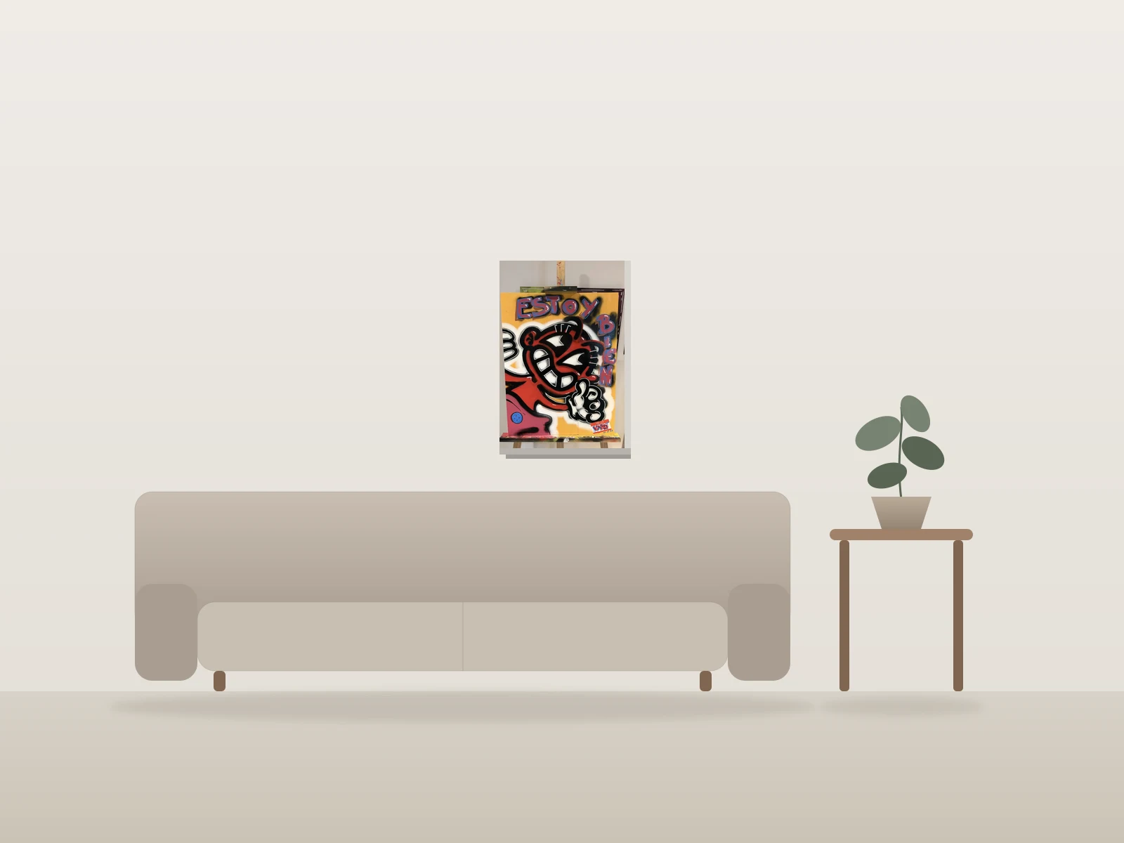Estoy Bien by Varo shown to scale in a room