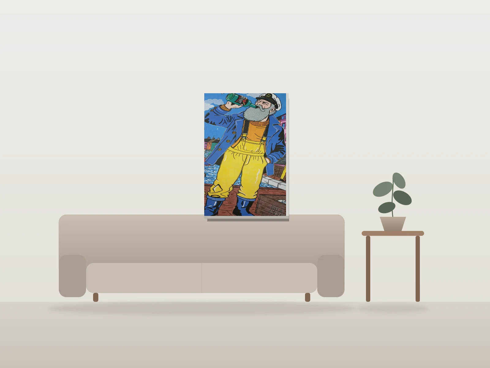 Rhuméo by Rioux artiste shown to scale in a room