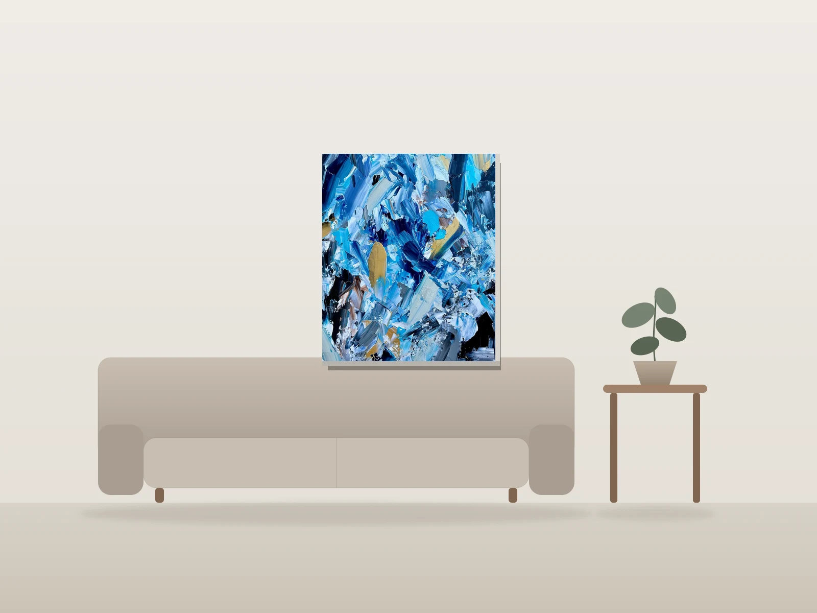Éclats by Olivier Salvas Artiste shown to scale in a room
