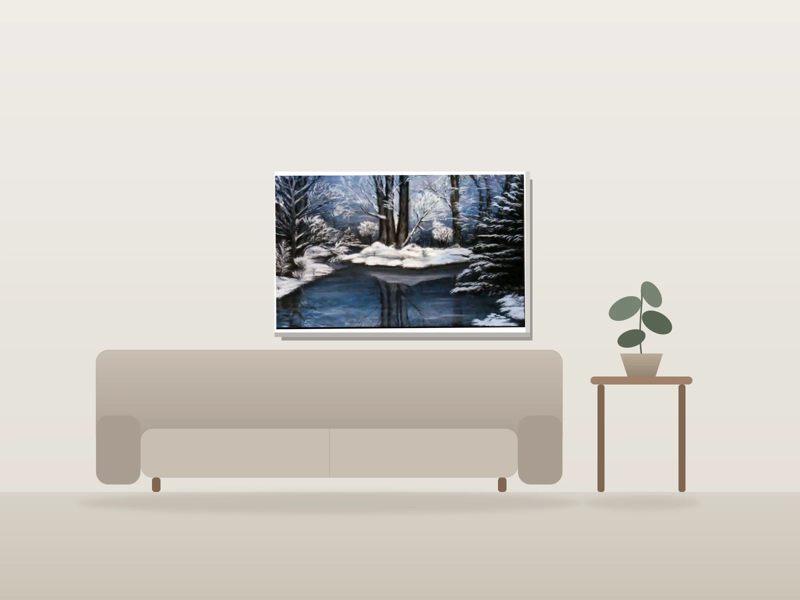 Givre by Brigitte Duchesne shown to scale in a room