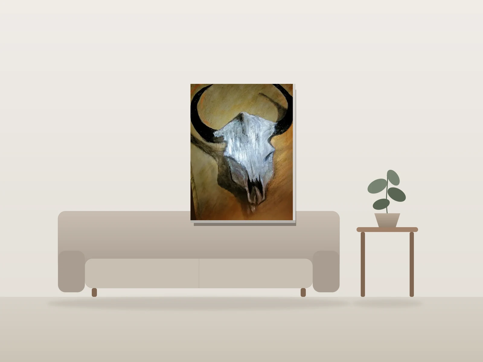 Taurus par Fanny présentée à l'échelle dans une pièce