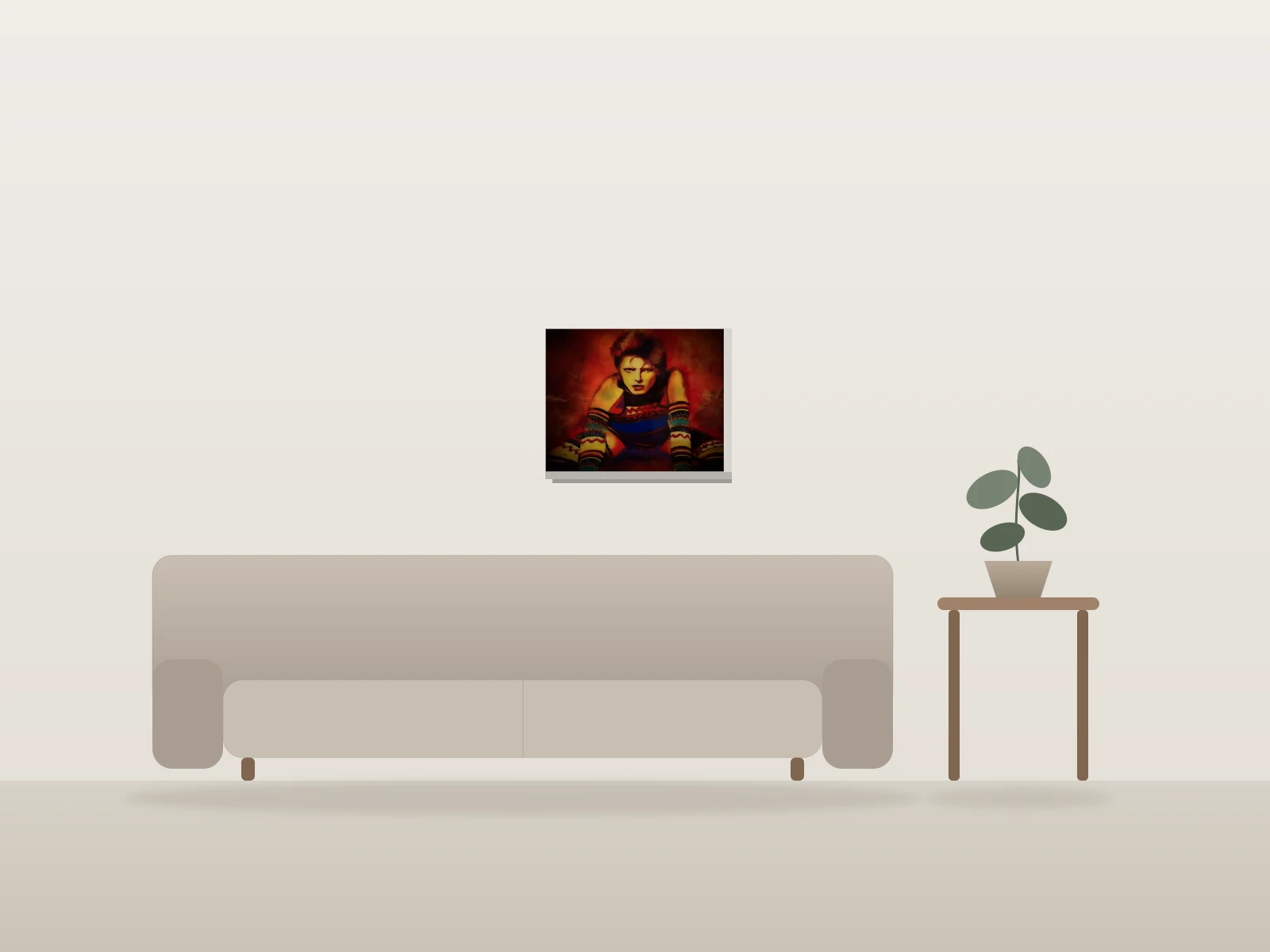 Rock God by LG RockArt shown to scale in a room