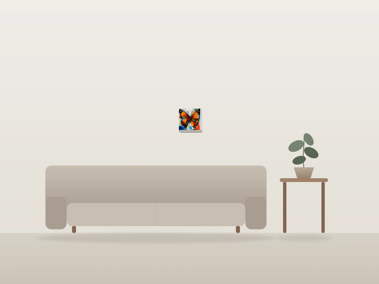 La vie est comme un papillon by LG RockArt shown to scale in a room