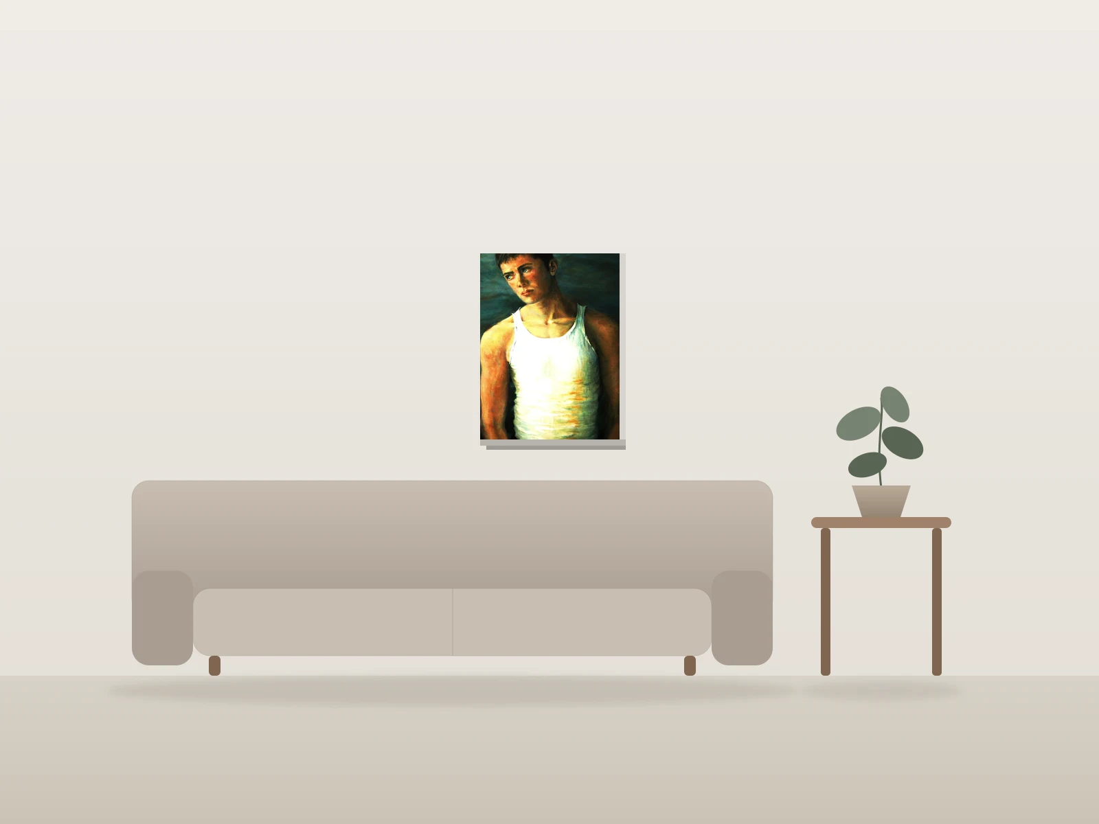 Ailleurs by Christine Gagnon shown to scale in a room