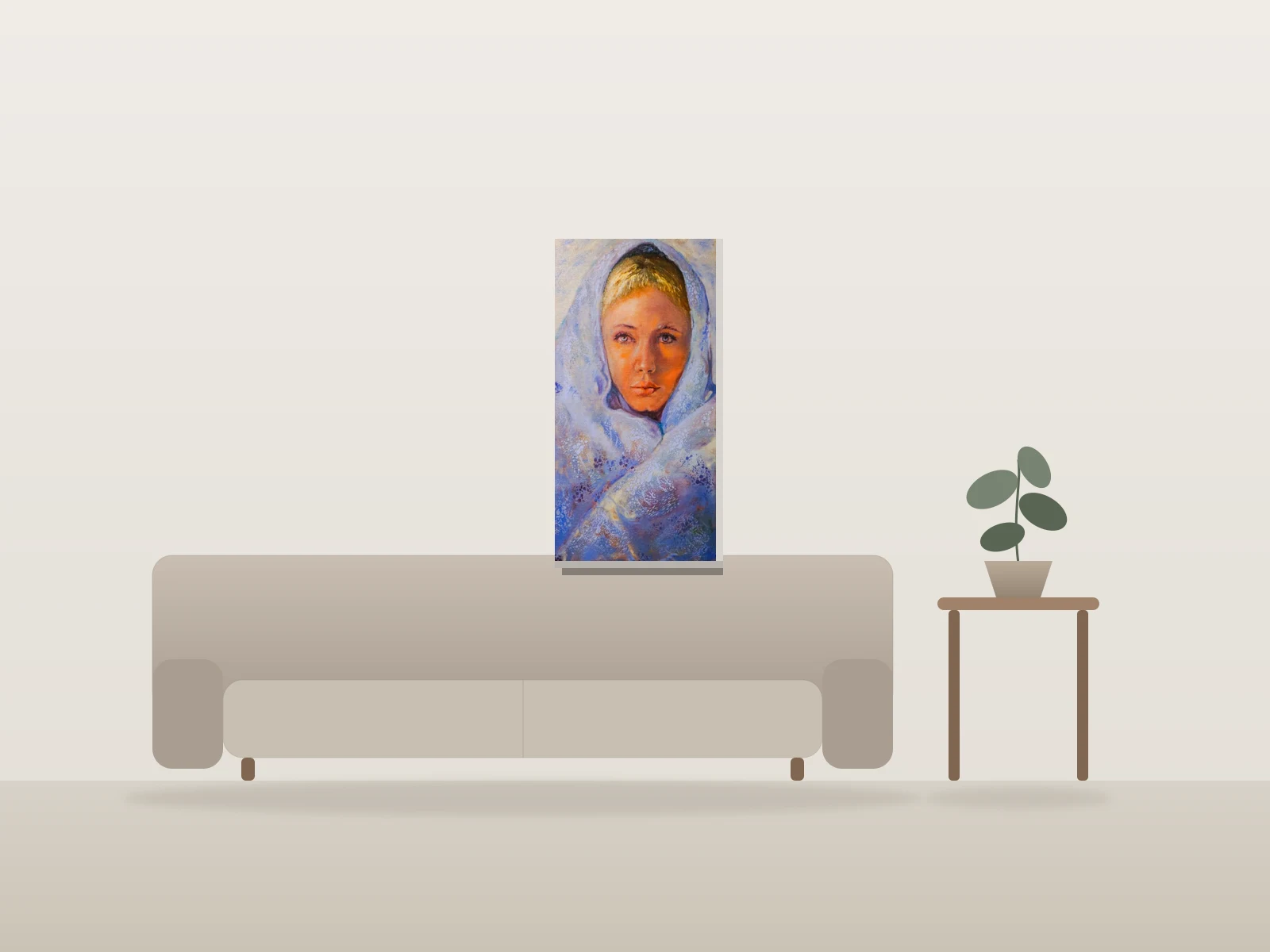 Naomie 3 by Christine Gagnon shown to scale in a room