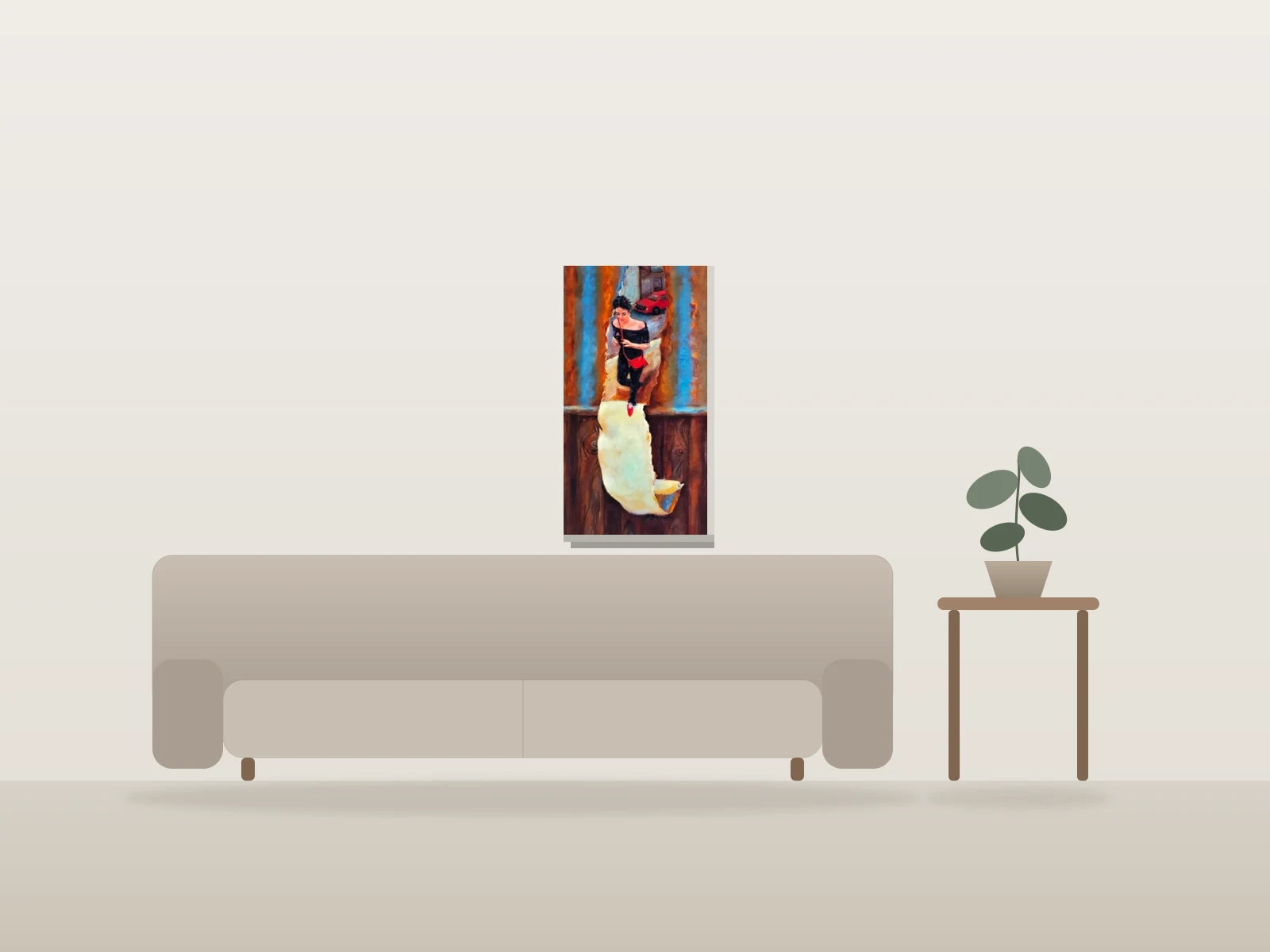 Dualité by Christine Gagnon shown to scale in a room