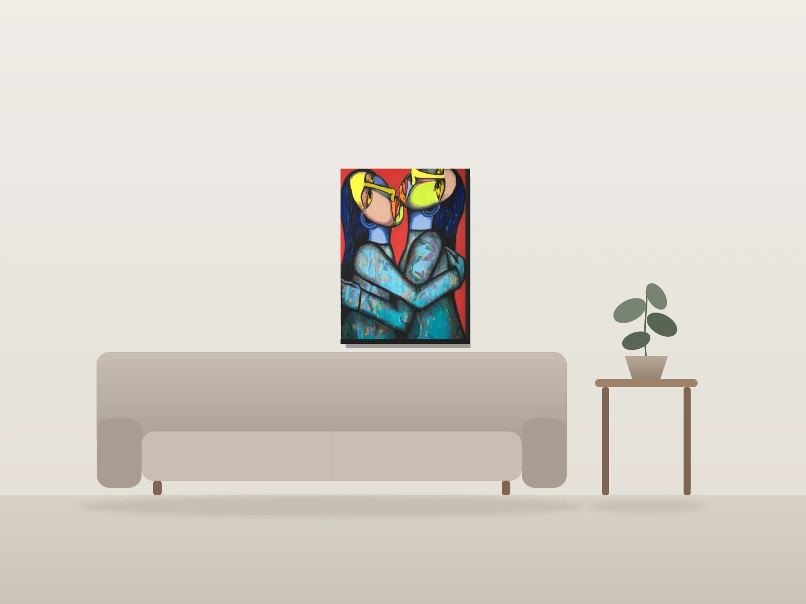 Don’t let go by Labrona shown to scale in a room