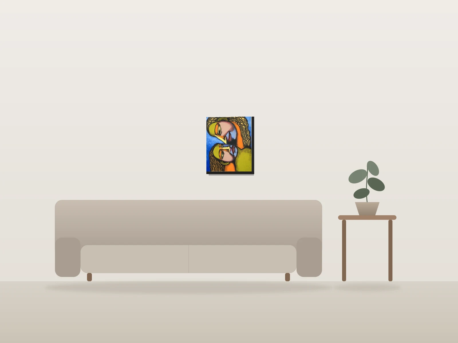 Don’t look away by Labrona shown to scale in a room