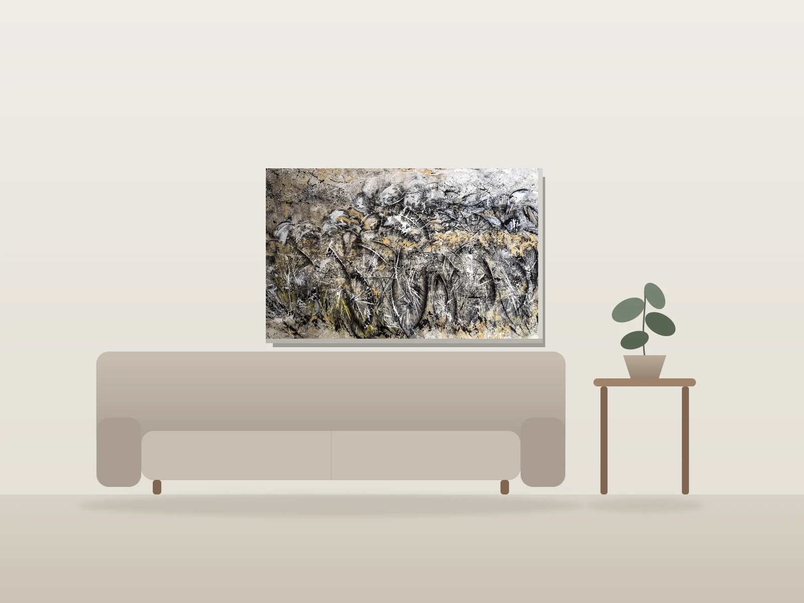 Roues de béciques par C A Y  E  R présentée à l'échelle dans une pièce
