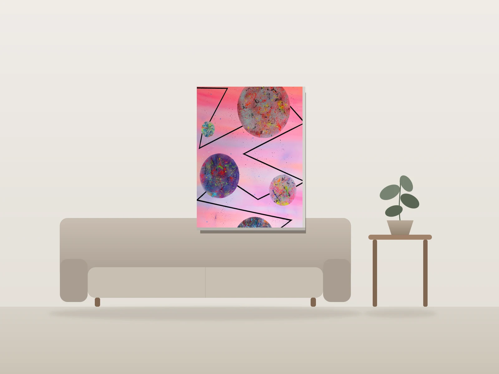 Follow the colors by Sylvain Martin shown to scale in a room