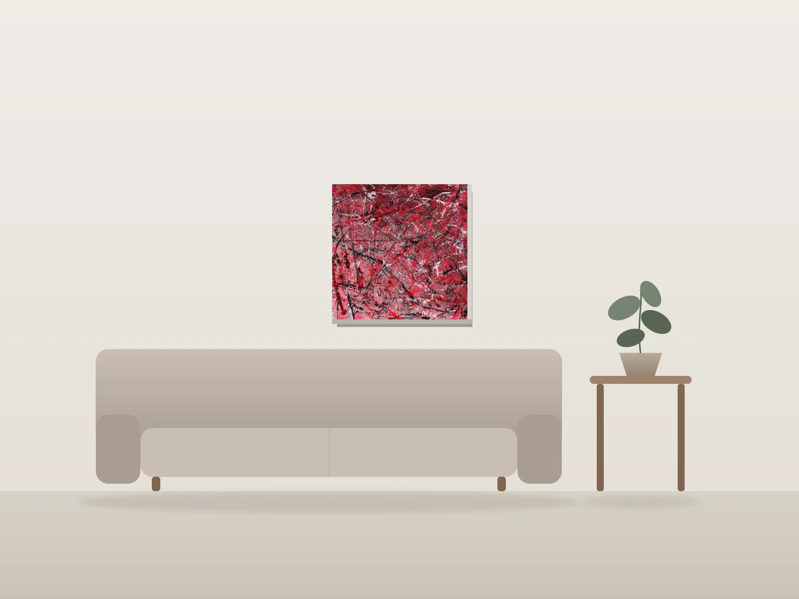 Rose bonbon by Sylvain Martin shown to scale in a room