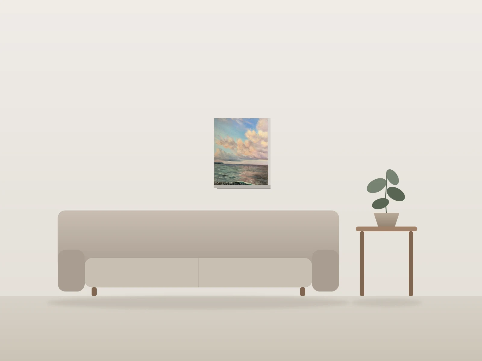 brise marine by Natalia shown to scale in a room