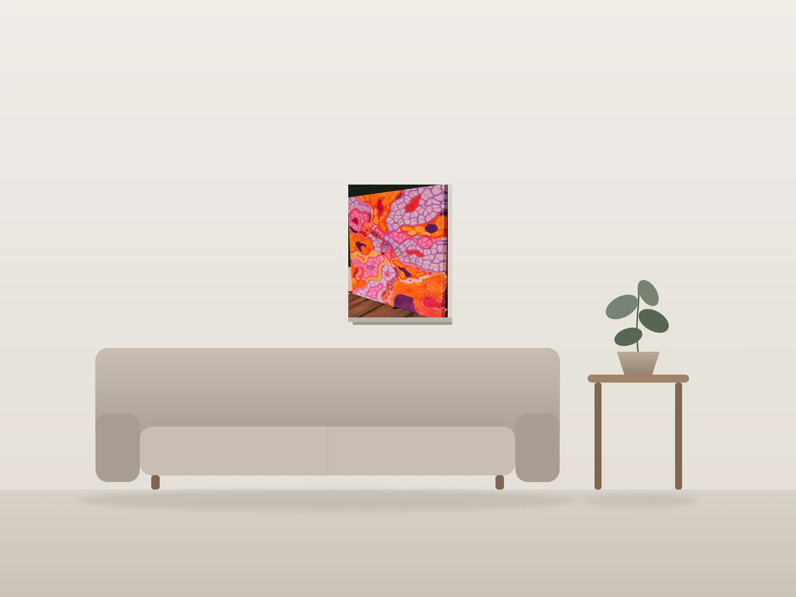 L’imposter by Weadart shown to scale in a room