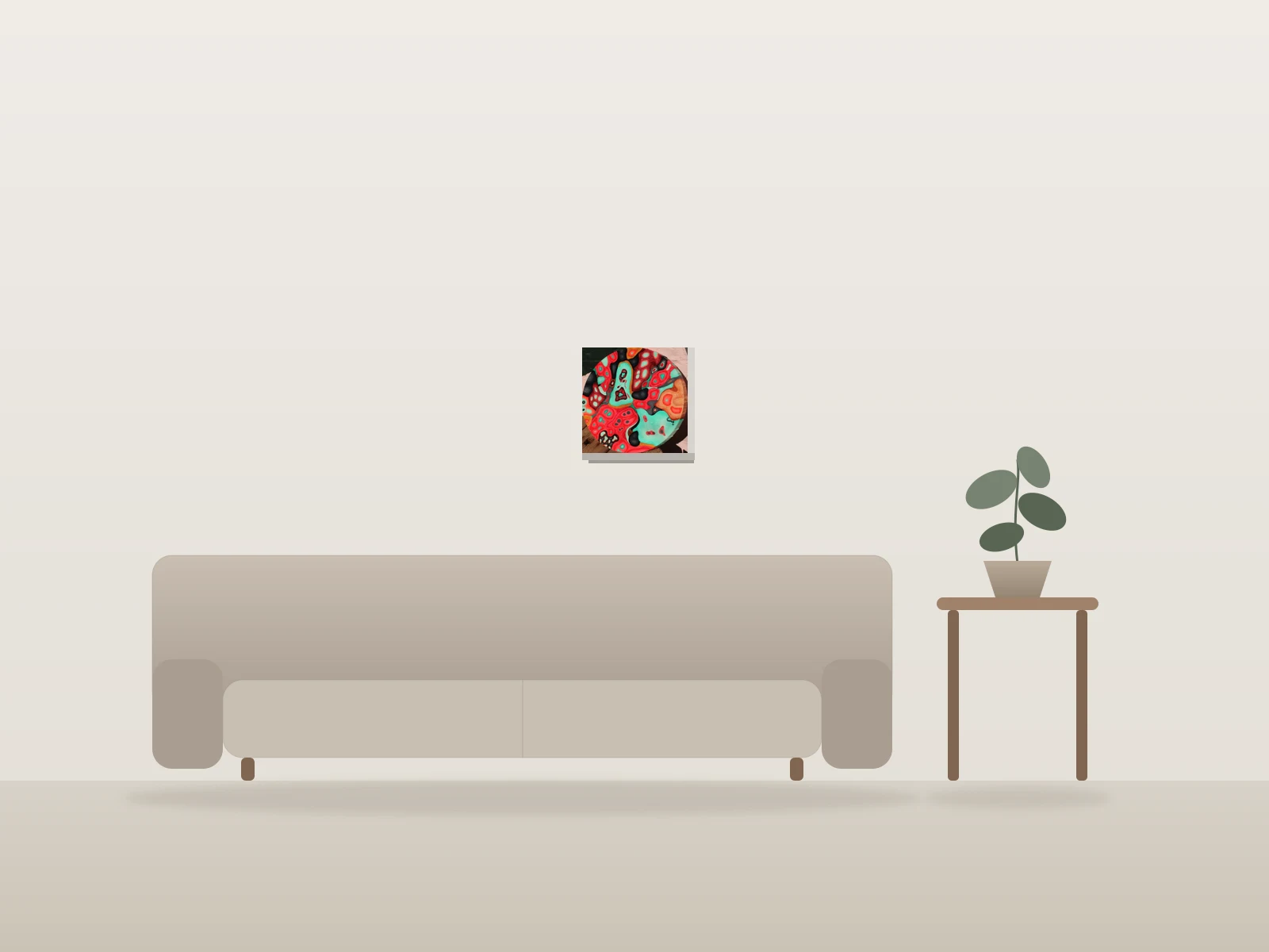 Le Bonbon Rubis by Weadart shown to scale in a room