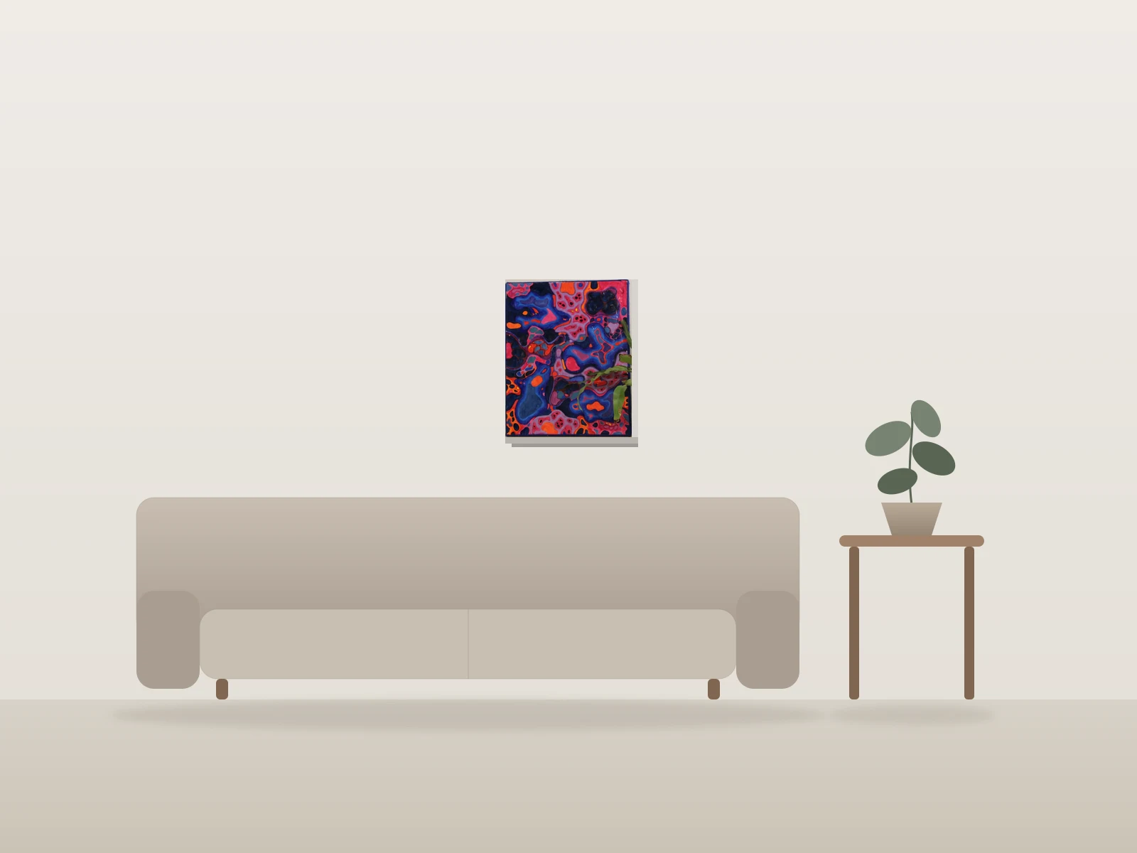 Achluophobie by Weadart shown to scale in a room