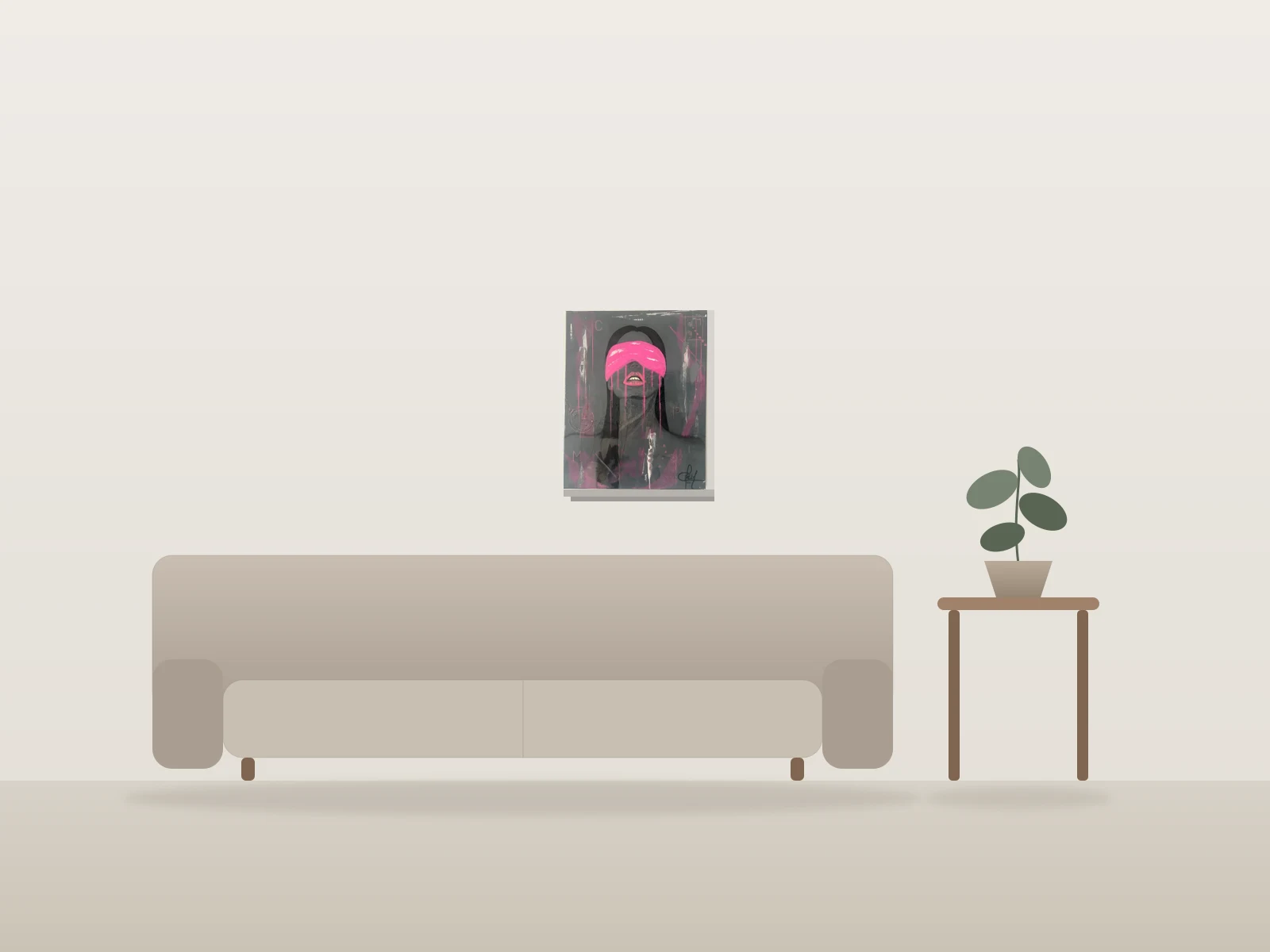 Là où les yeux se taisent by Matière & Âme shown to scale in a room