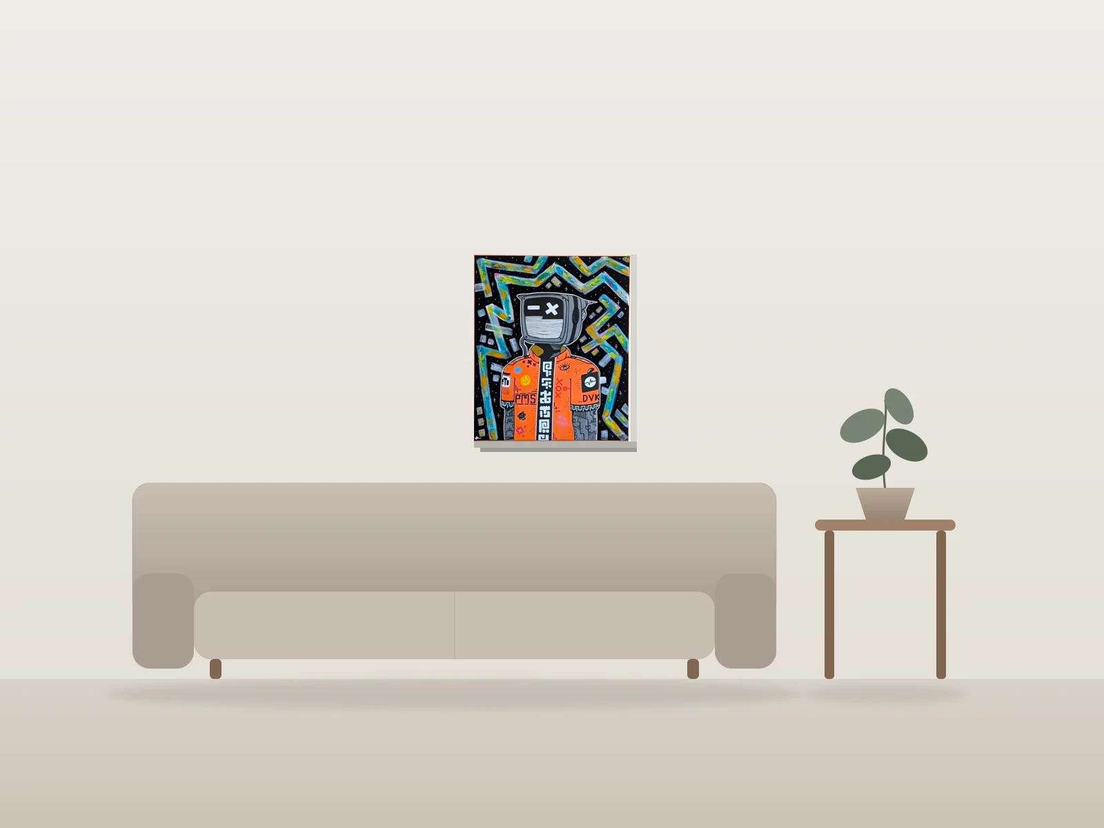 IDENTITY by Maavl shown to scale in a room