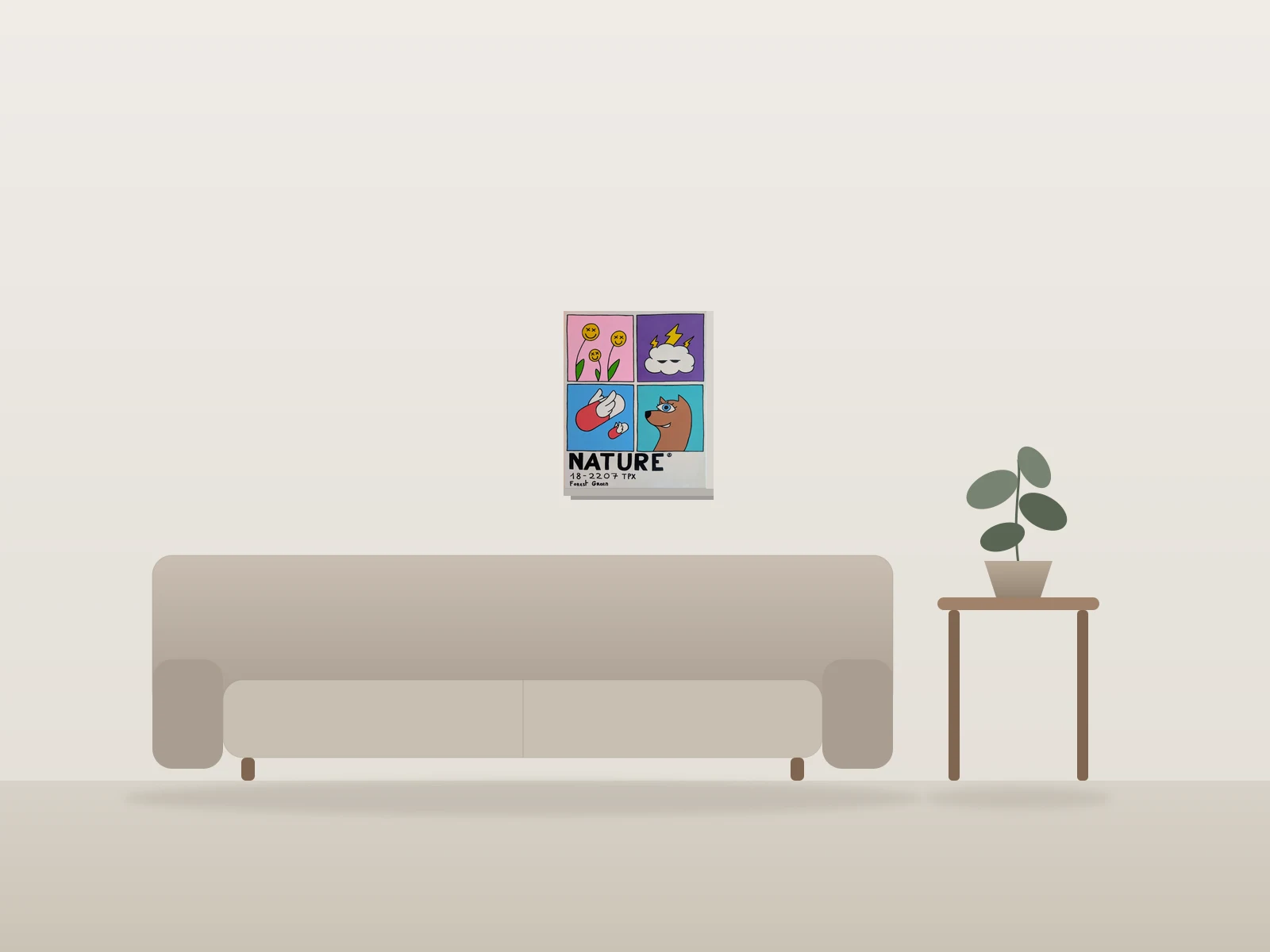 NATURE PANTONE by Maavl shown to scale in a room