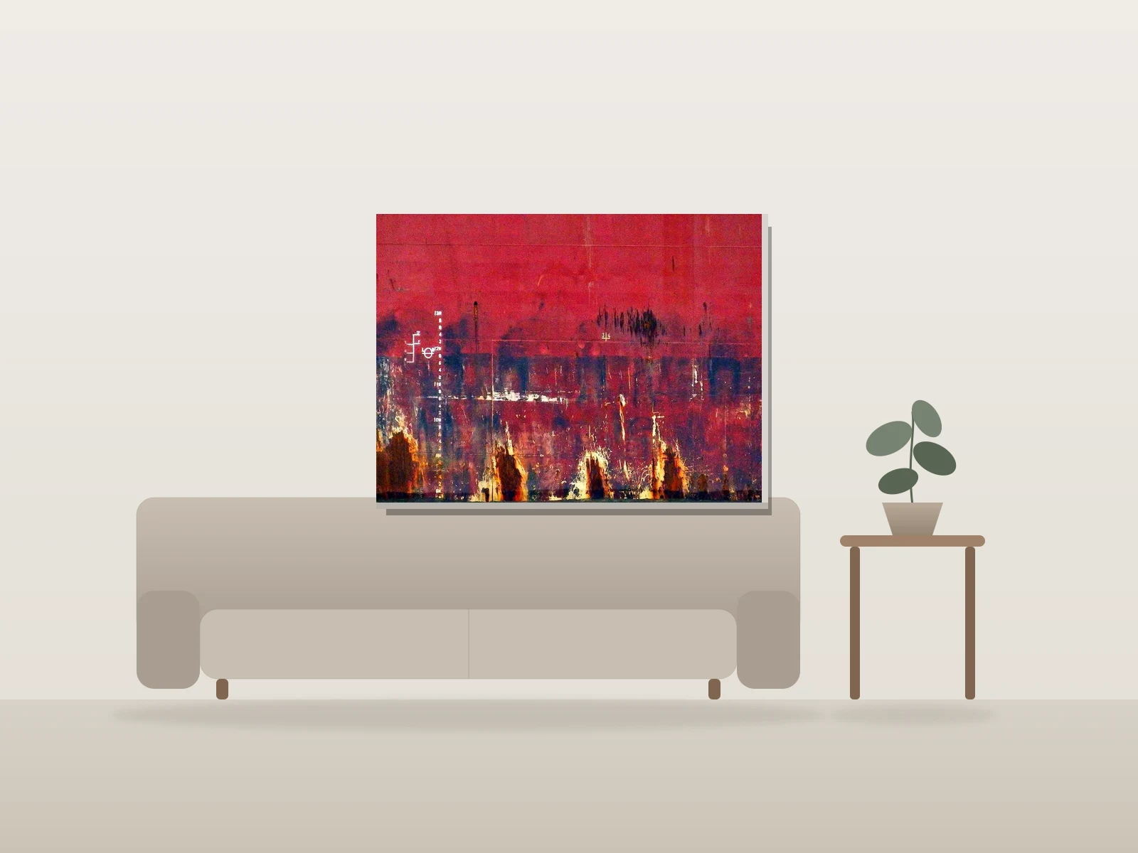 Les cinq Chevaliers by Edouard Mosseau shown to scale in a room