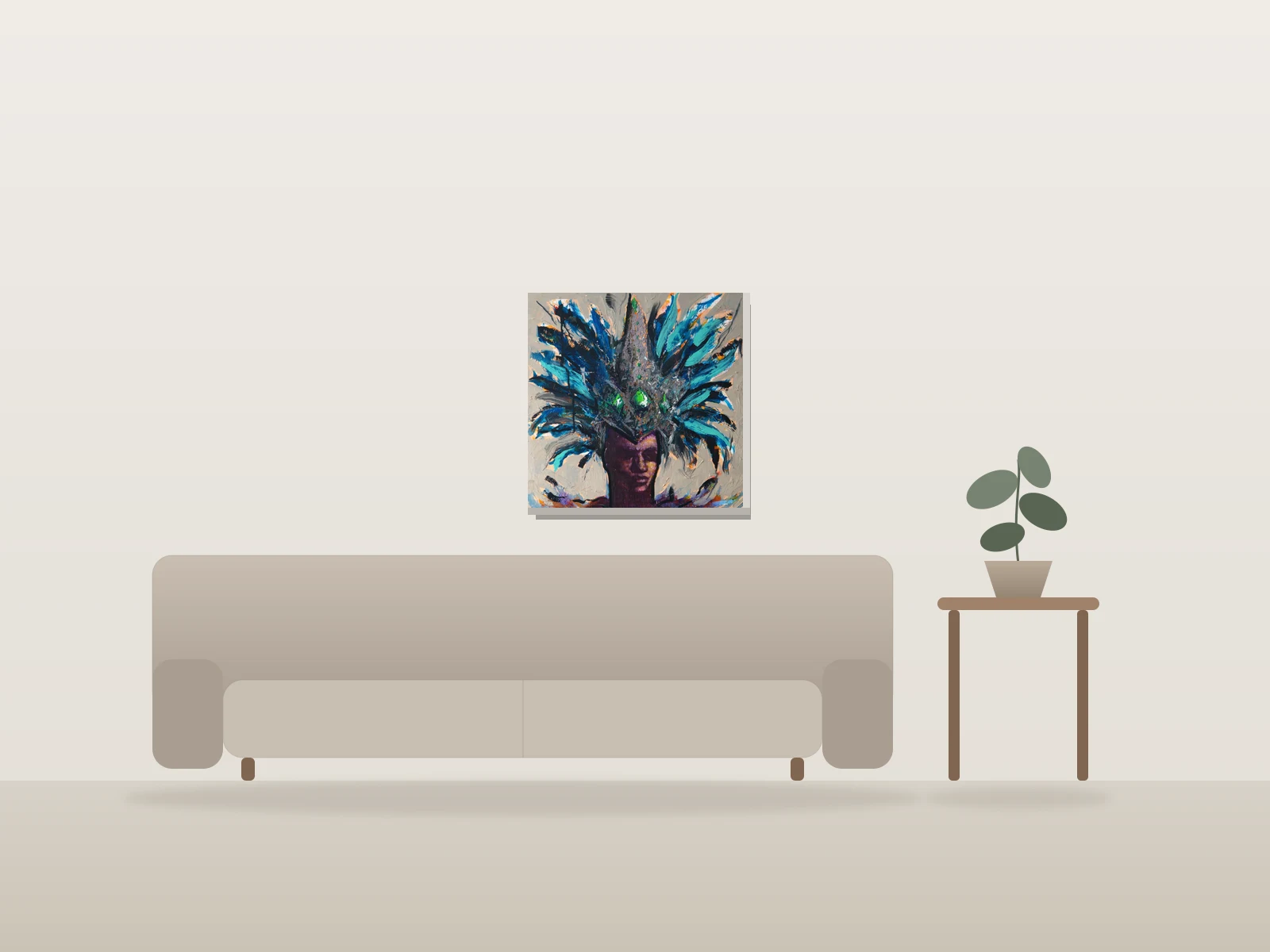 Carnaval by Régis Souto Arts shown to scale in a room
