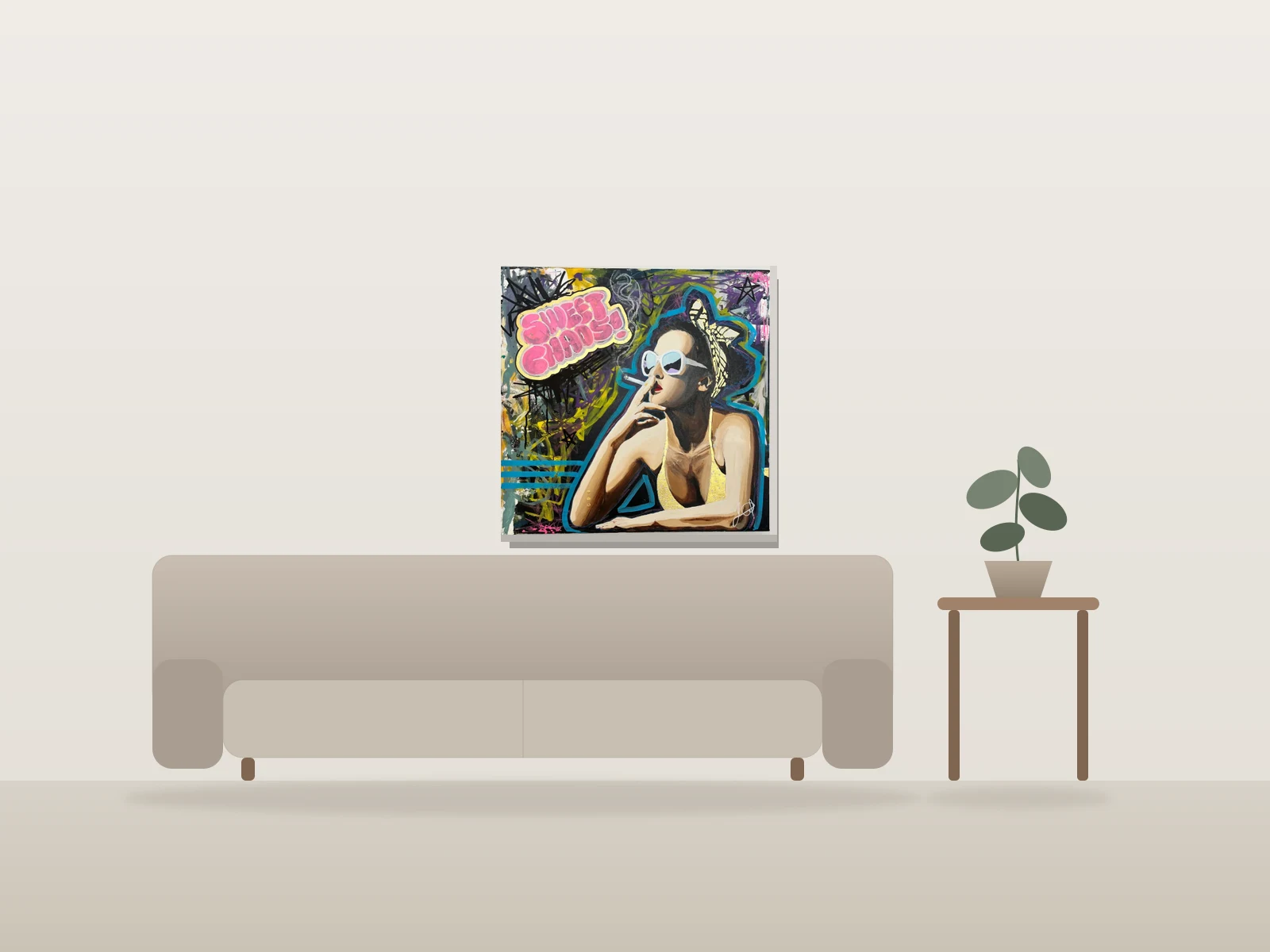 SWEET CHAOS by Goerlach shown to scale in a room