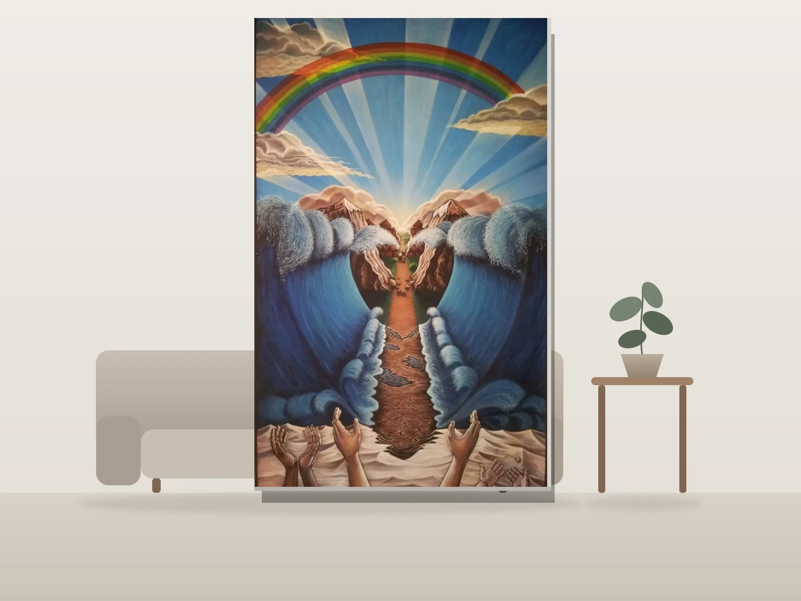 " FOI ET AMOUR " by DUNI DTB shown to scale in a room