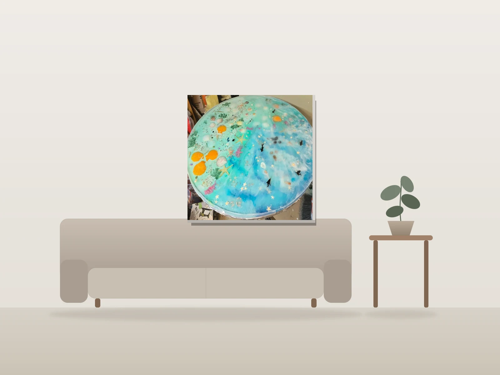 Les courants chauds by isabelle franck shown to scale in a room