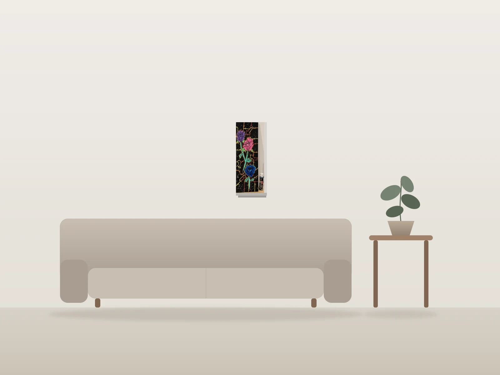 Roses 3.0 par Booxeez présentée à l'échelle dans une pièce