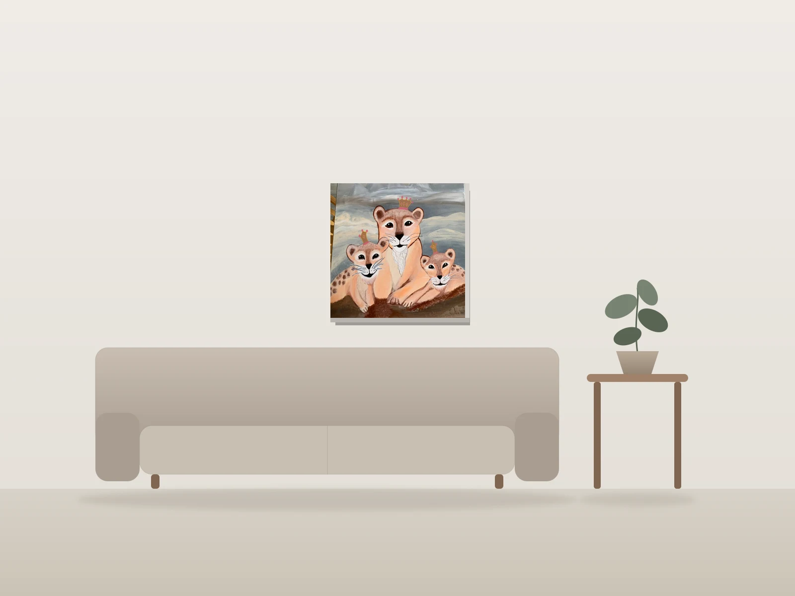 Maternité sauvage by Amelie shown to scale in a room