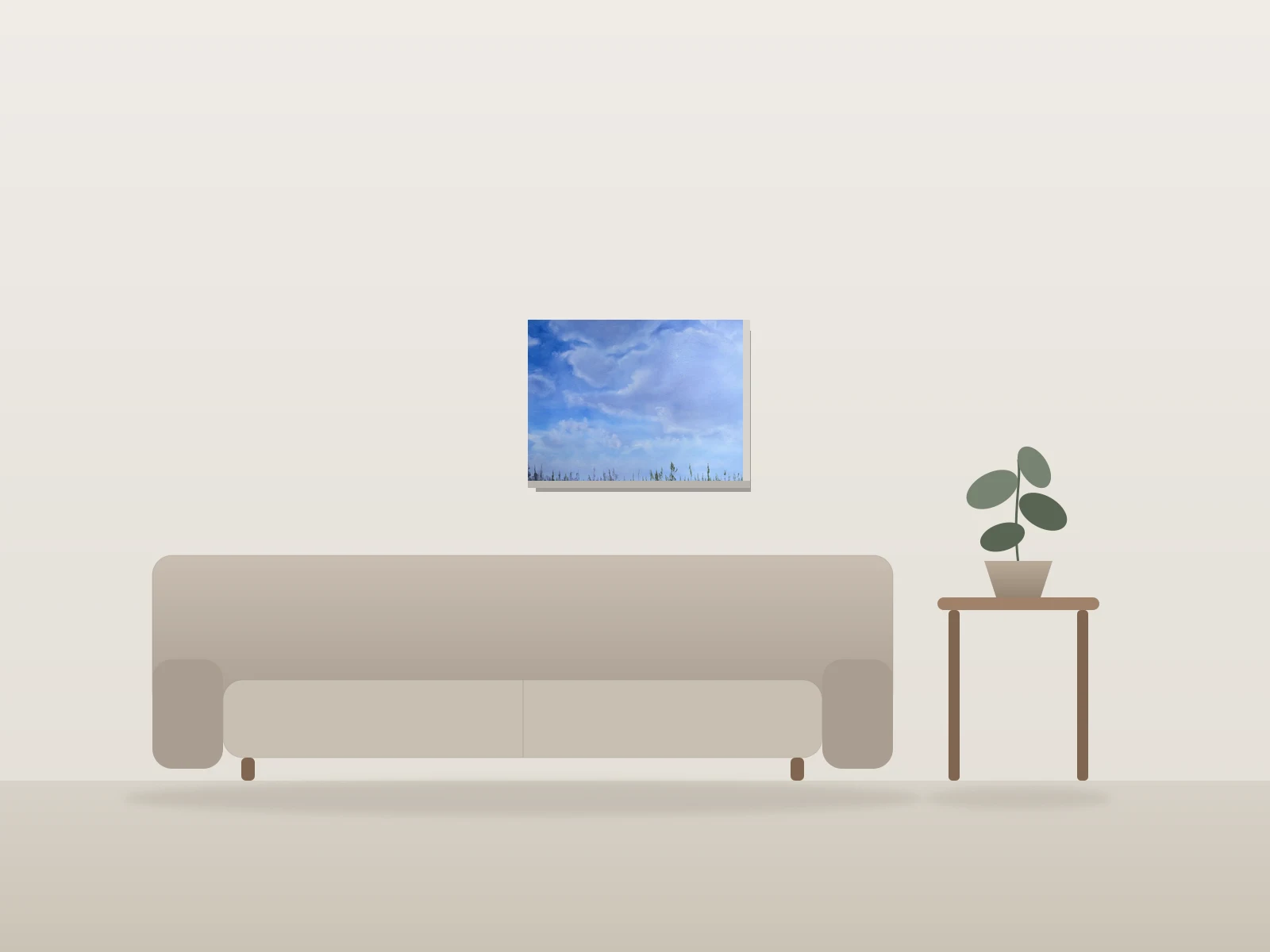 Chemin forestier #1 by GBS shown to scale in a room
