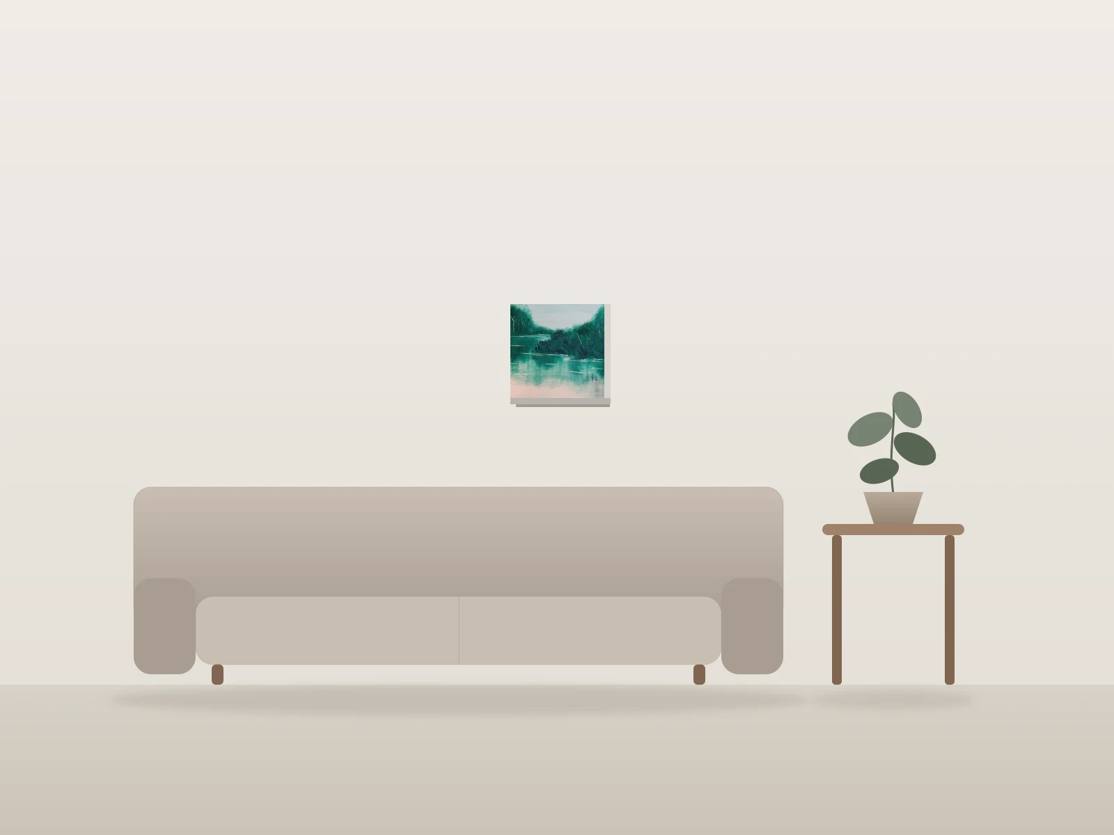 Spring Sanctuary by Rim shown to scale in a room