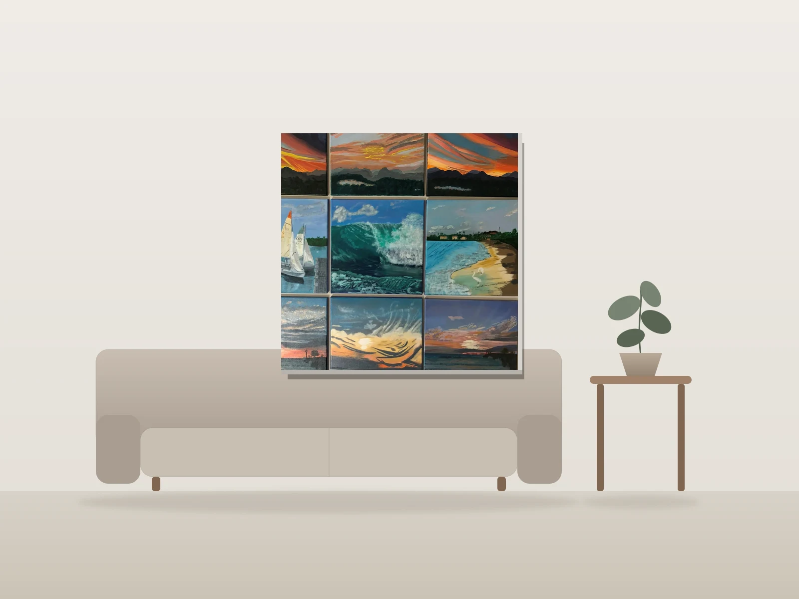 Collage Mexico by Rim shown to scale in a room